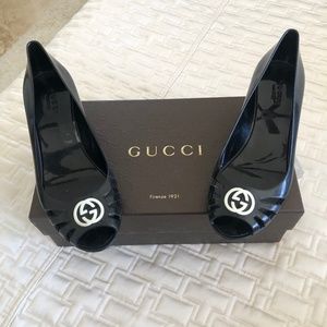 GUCCI Running GG Logo Rubber Pumps ** Size: 5 | IT 35.